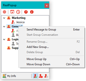 Realpopup: Group operations.